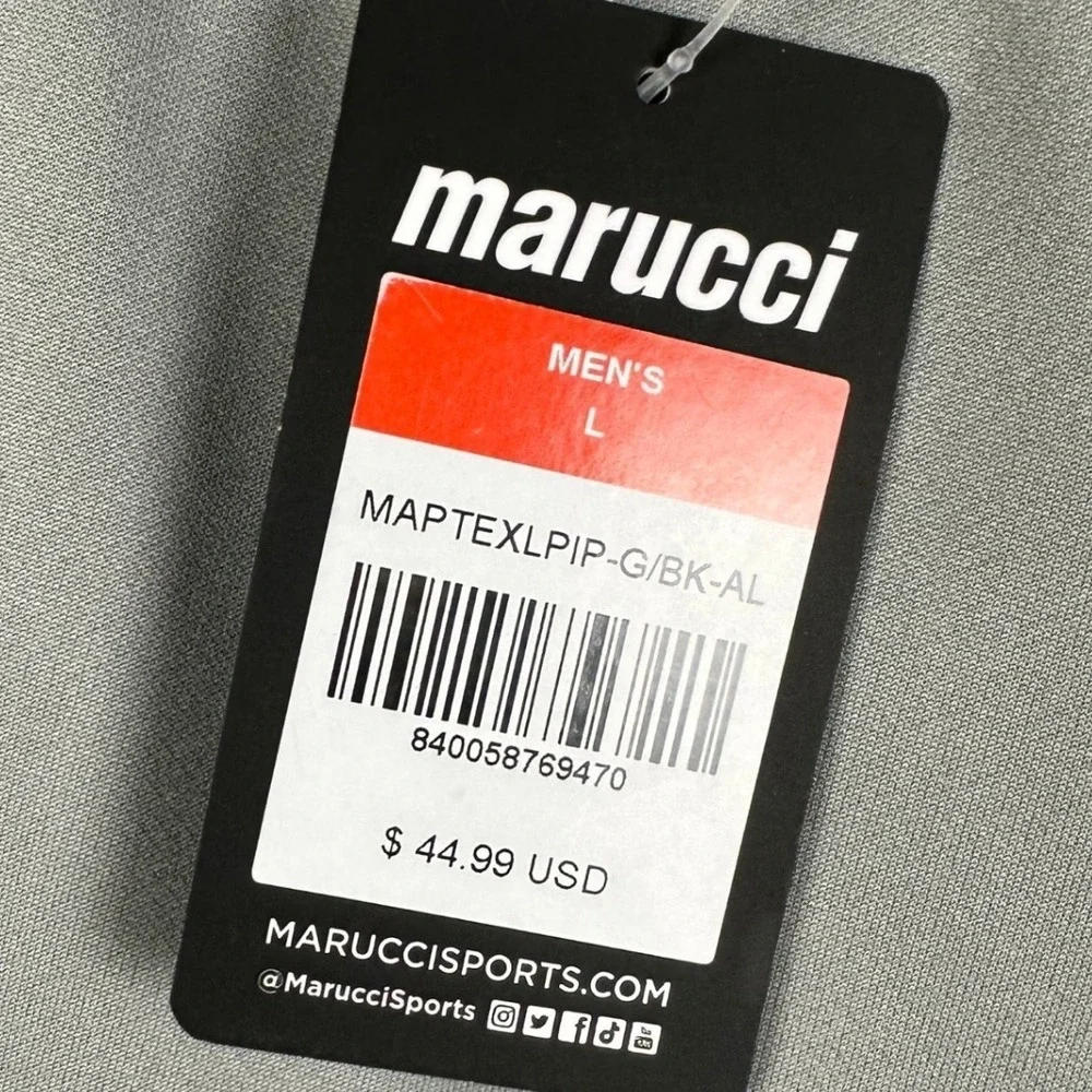 NEW Marucci Baseball Pants Mens Large Grey Black Piping Performance Tapered Leg